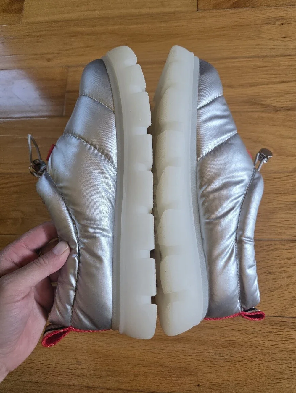 Womens Hunter Madi Platform Insulated Slip On Shoes Size 9 Silver